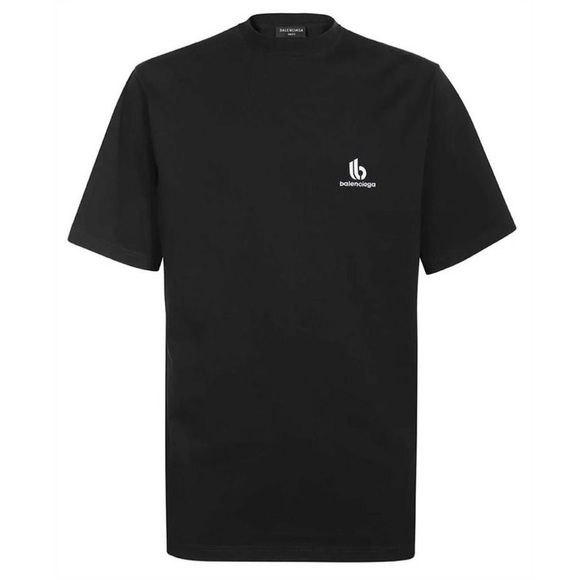 Balenciaga Logo Black Short Sleeve Tee - Picture 1 of 5